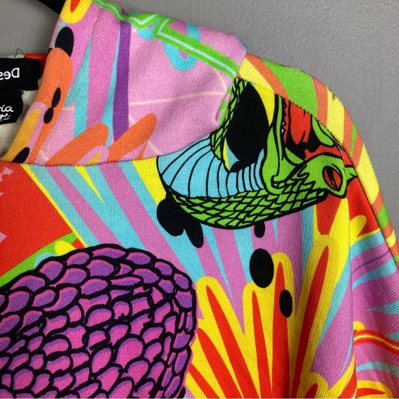 Desigual Hoodie sweatshirt men's small graffiti all over print snake cobra loud - Picture 9 of 16